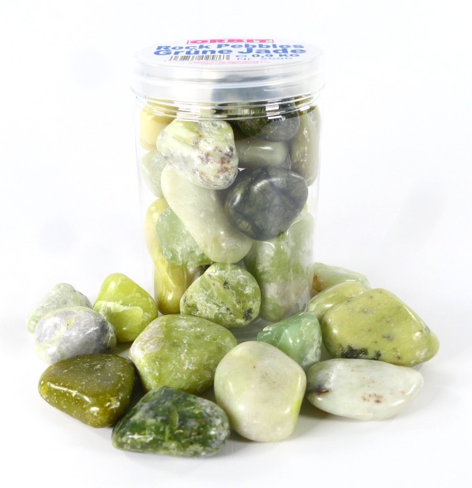 Rock-Pebbles grüne jade(40 x 25 x 15 mm) 0,6 L Dose