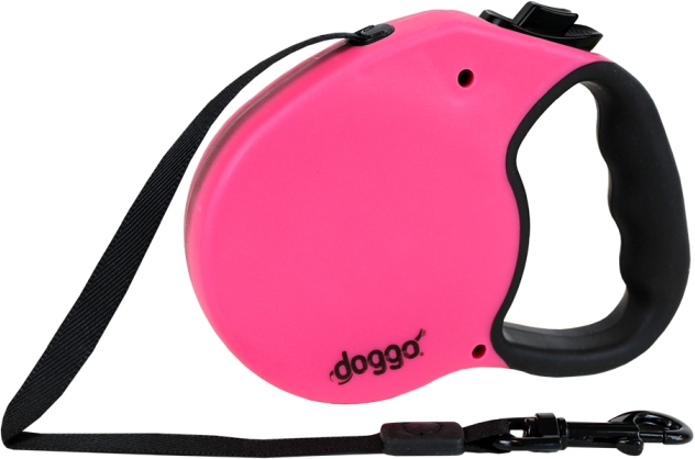 Laisse enrouleur chien doggo rose L (5 m)