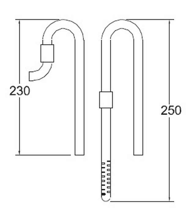 Metall Ein- und Ausstrahlrohr M (12/16 mm)