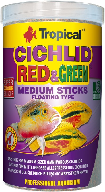 Cichlid Red&Green Medium Sticks (1000 ml)