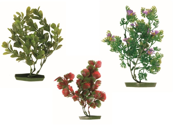 Plastic Plant with Plastic Foot, 17 cm, assorted