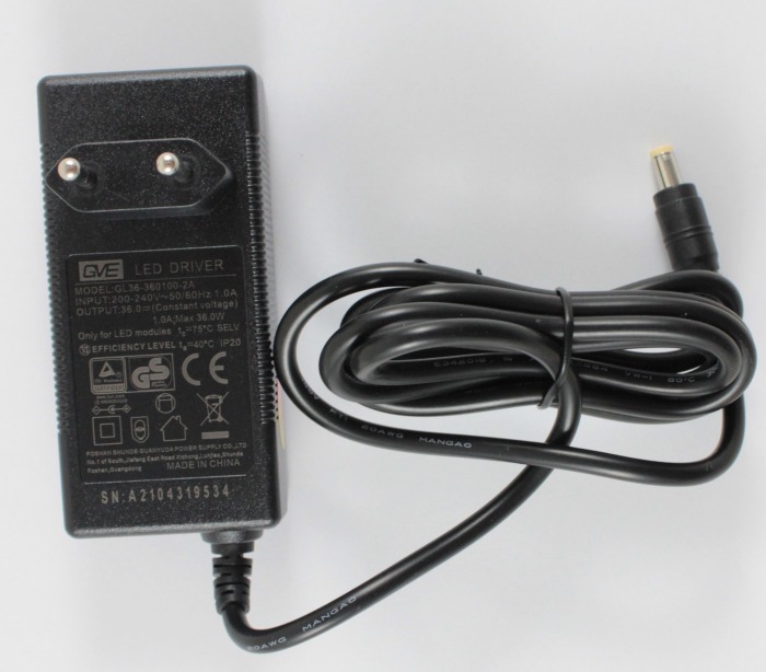 Netzteil 36 V - 1 A (Universal WRGB 550-800, A2 301-801, WRGB2 + Pro + Slim 30, LED Backlight)