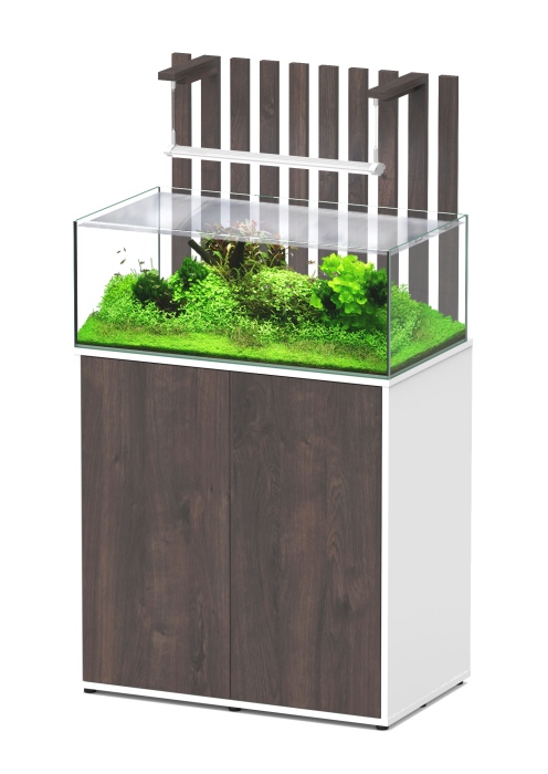 Shallow 80 Wildeiche Dunkel/Weiß Aquarienkombination