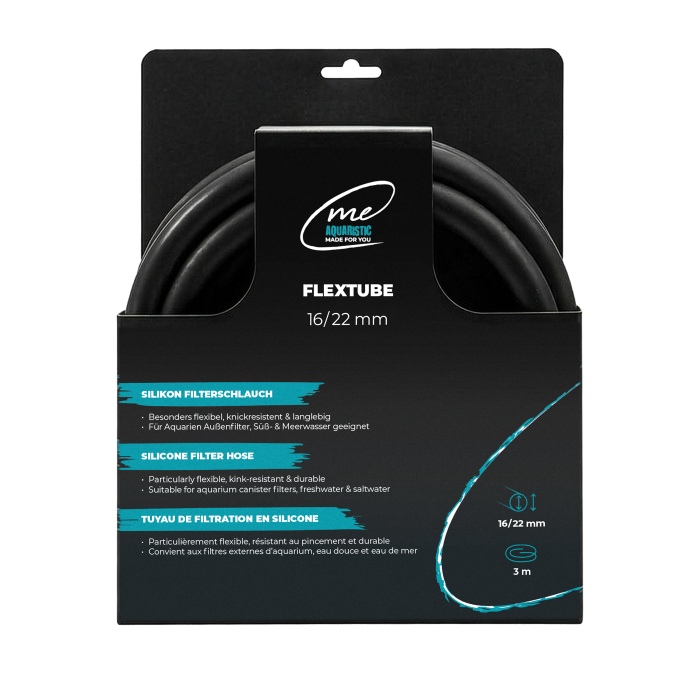 Me FlexTube Filterschlauch 16/22 mm (3 m), Silikon schwarz