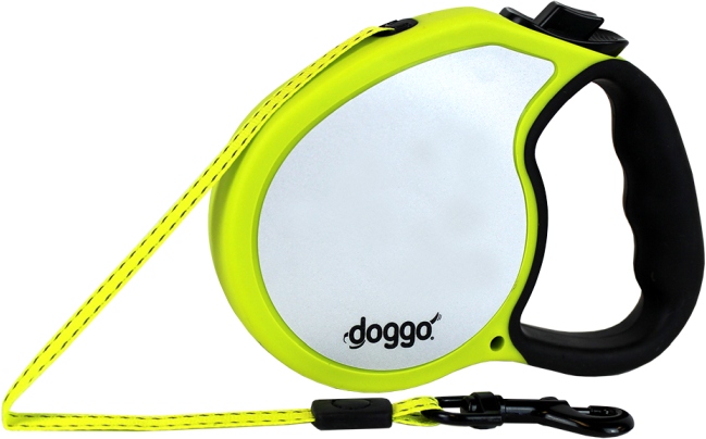 Laisse enrouleur chien doggo jaune fluo S (4 m)