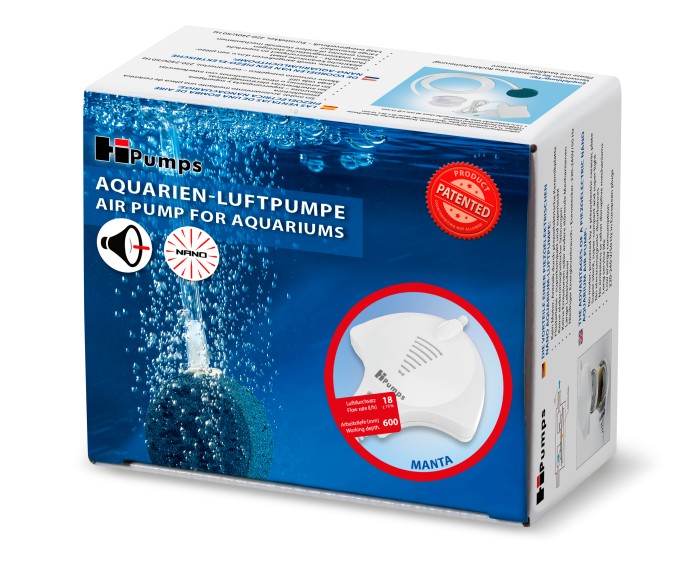 Nano Piezo Luftpumpe Manta weiß (18 L/h)