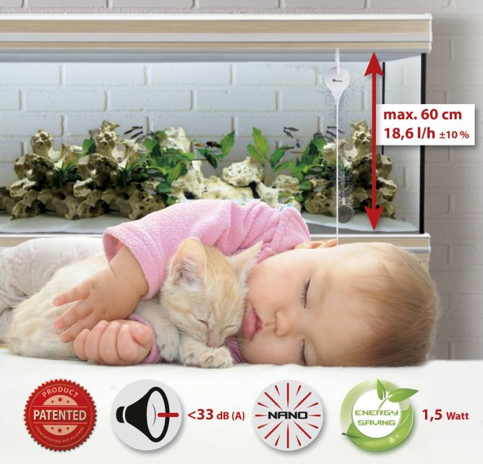 ausgelistet   Nano Piezo Luftpumpe rund weiß (18 L/h) /  kein Nachfolger