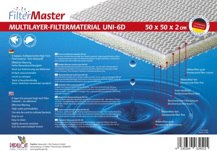 Filtermatte UNI-6D (50x50x2 cm)