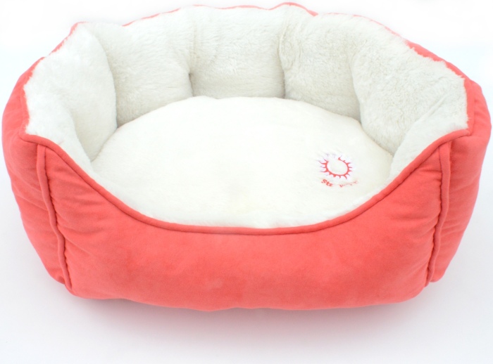 ANDROS Dog Bed L coral/cream