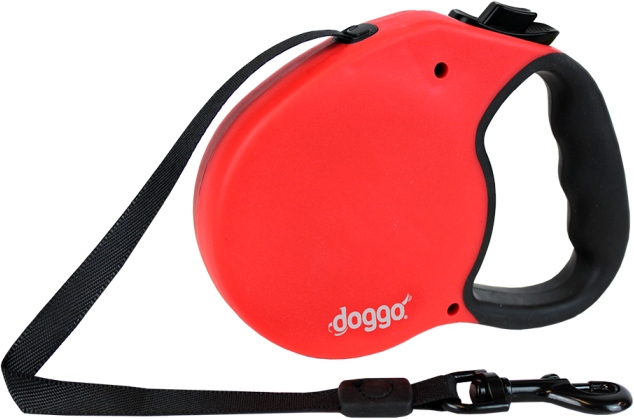 Laisse enrouleur chien doggo rouge S (4 m)