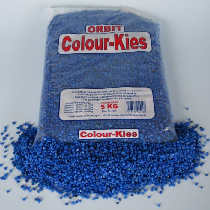 Farb-Kies blau, 3 - 5 mm (5 kg)