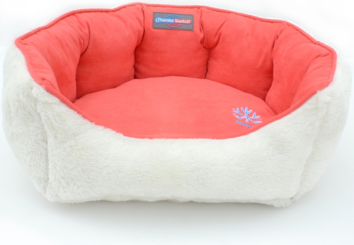 ANDROS Dog Bed L coral/cream