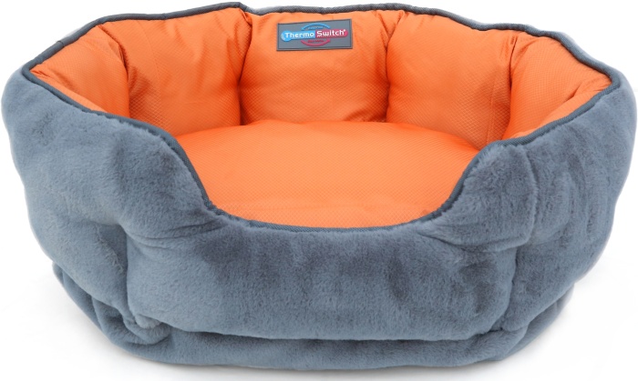 SANTORINI Hundebett S orange/grau