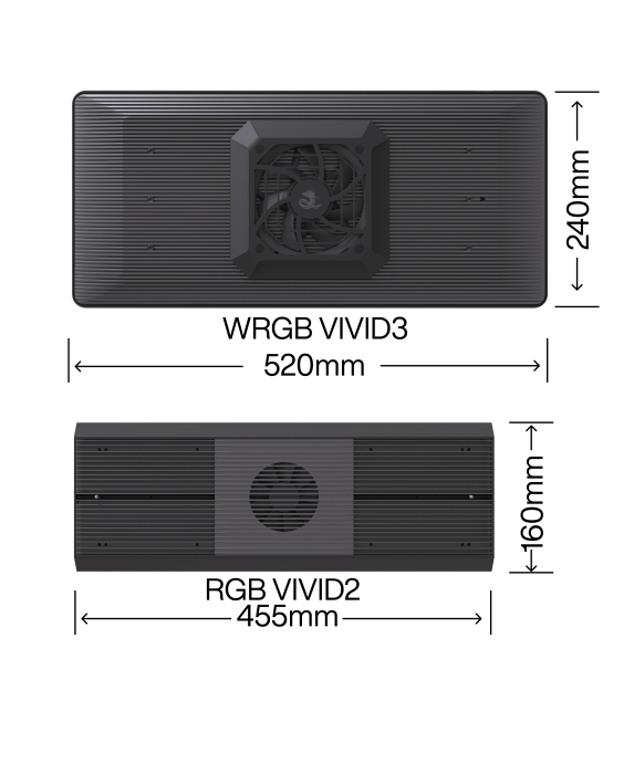 WRGB Vivid3 60-90 cm (180 W) Schwarz - DE Version